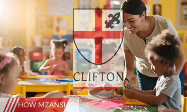 A warm and inviting classroom scene with young children engaged in learning activities. A friendly teacher assistant is seen helping a child with a craft project, while others play and learn in a bright, colorful setting. The atmosphere is cheerful, with educational posters and learning materials decorating the room.