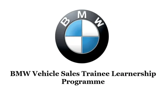 BMW Vehicle Sales Trainee Learnership Programme